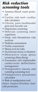 Risk reduction screening tools