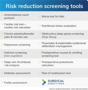 Risk reduction screening tools