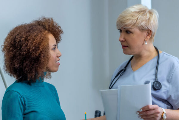 Patient speaking with a doctor